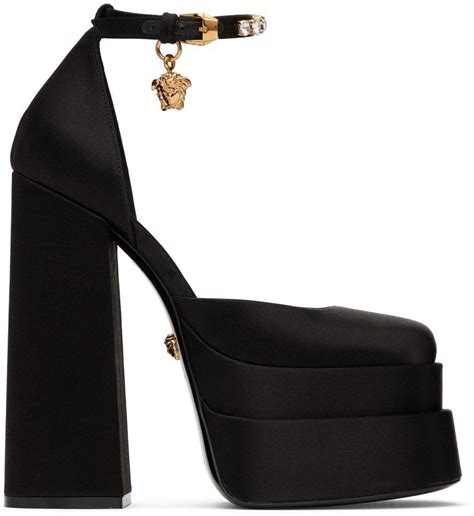 versace heels black|versace heels price.